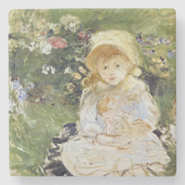 Young Girl with a Doll (von Berthe Morisot) Steinuntersetzer
