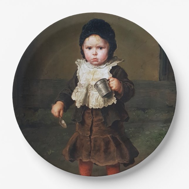 Young Girl with a Empty Cup (Ludwig Knaus) Pappteller (Vorderseite)