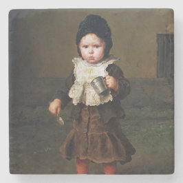 Young Girl with a Empty Cup (Ludwig Knaus) Steinuntersetzer
