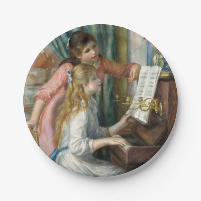 Young Girls at Piano - Pierre Renoir Pappteller (Vorderseite)