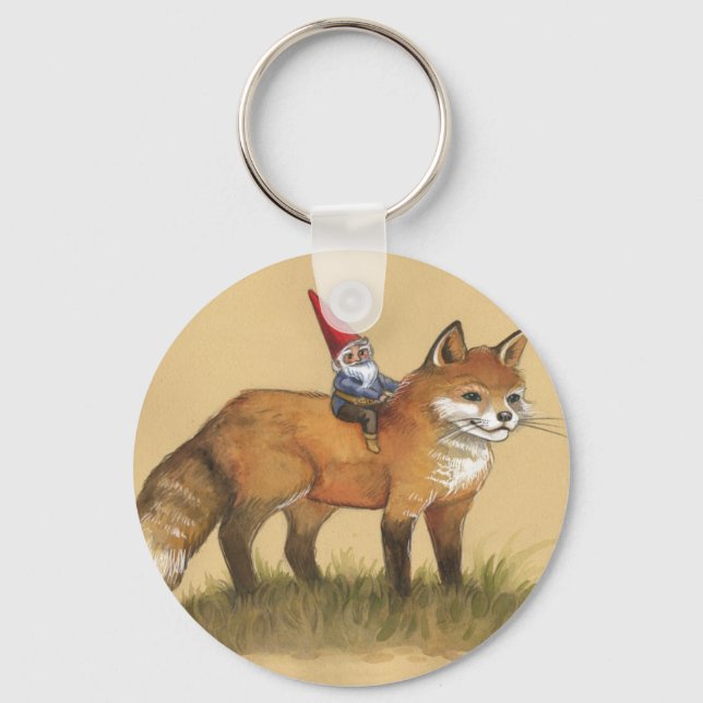 Young Gnome und Fox Schlüsselanhänger (Vorderseite)