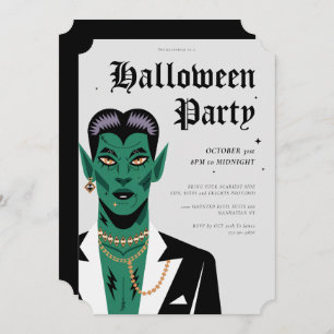 Young Goth Frankenstein Halloween-Party Einladung