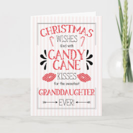 Young Grandtochter Candy Cane Kisses Weihnachten