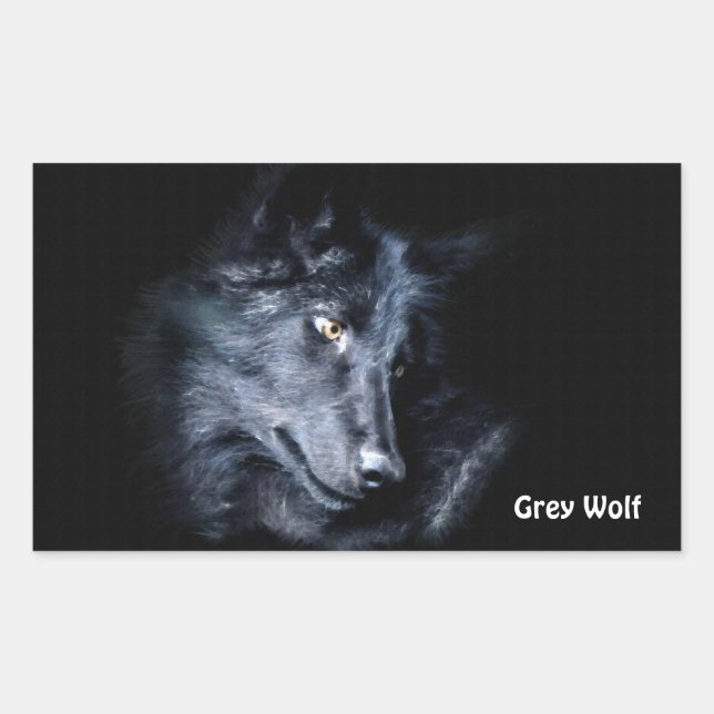 YOUNG GRAY WOLF Wildlife Supporter Stickers (Vorderseite)