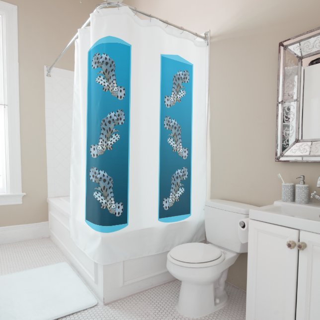 Young Grouper - Designgradientenblau | Duschvorhang (Beispiel)