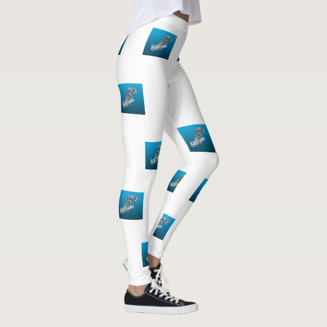 Young Grouper - glänzender blauer Hintergrund | Leggings (Rechts)