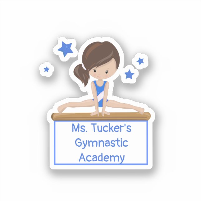 Young Gymnast Academy School Class Custom Text Aufkleber (Vorderseite)