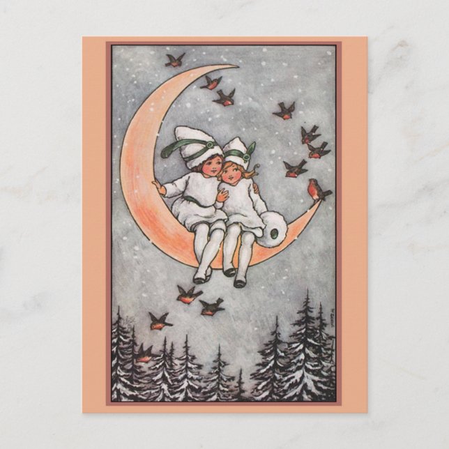 Young Hearts Lovely Vintage Weihnachten  Postkarte (Vorderseite)