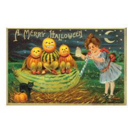 Young Hexe's Brew: Pumpkin Men on Magick Altar Fotodruck