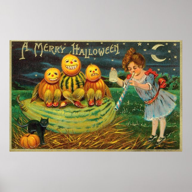 Young Hexe's Brew: Pumpkin Men on Magick Altar Poster (Vorne)