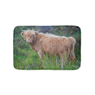 Young Highland Cow Bath Mat Badematte