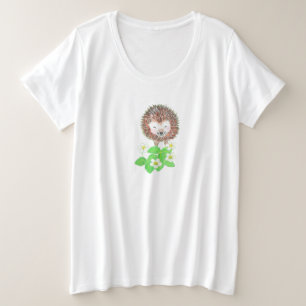 Young Igel & Wild Strawberry Blume Große Größe T-Shirt