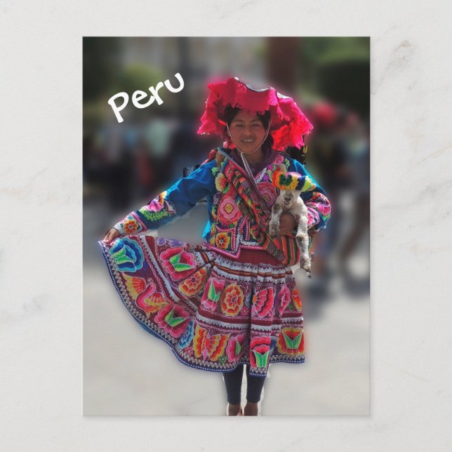 Young Inka Girl in Arequipa Peru Postkarte (Vorderseite)