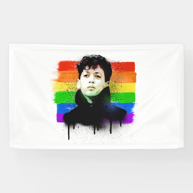 Young Kamala Harris LGBTQ Pride Graffiti Banner (Horizontal)
