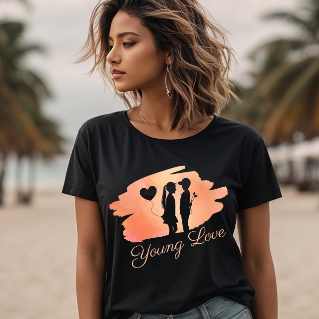 Young Liebe Valentine's Couple Silhouette T - Shir T-Shirt (Von Creator hochgeladen)