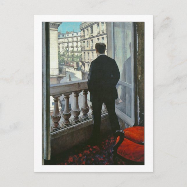 Young Man at Window von Gustave Caillebotte Postkarte (Vorderseite)