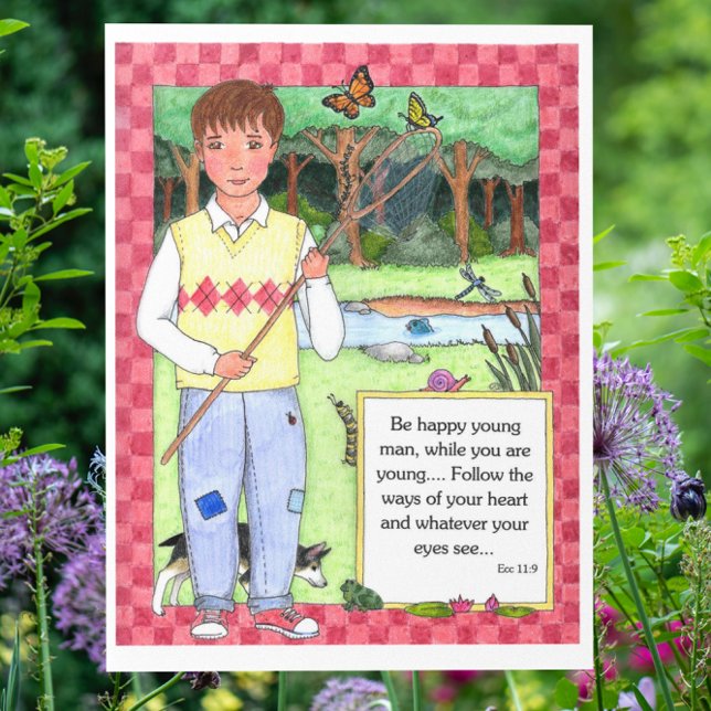 Young Man Inspiration Postcard Postkarte (Von Creator hochgeladen)