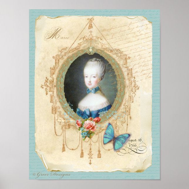 Young Marie Antoinette Art Print Vintag Style Poster (Vorne)