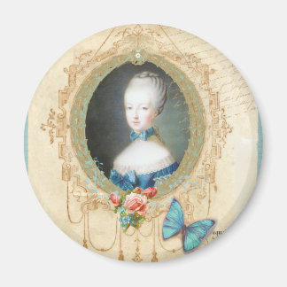 Young Marie Antoinette Butterfly Art Print Magnet