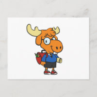 Young Moose with a backpack Choose back color