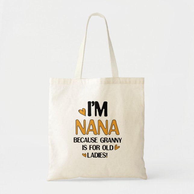 Young Nana Graphic Nana Clipart Design Oma Art Tragetasche (Vorne)