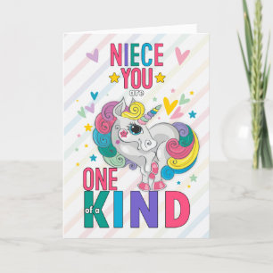 Young Niece Rainbow Unicorn Valentinstag Feiertagskarte