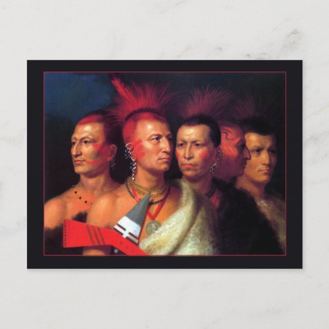 Young Omahaw, War Eagle, Little Missouri & Pawnees Postkarte (Vorderseite)