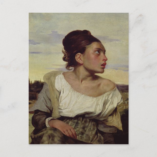 Young Orphan im Friedhof, 1824 Postkarte (Vorderseite)