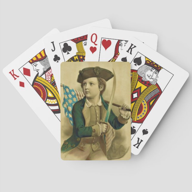 Young Patriot w/Flag and Saber Playing Cards Spielkarten (Rückseite)