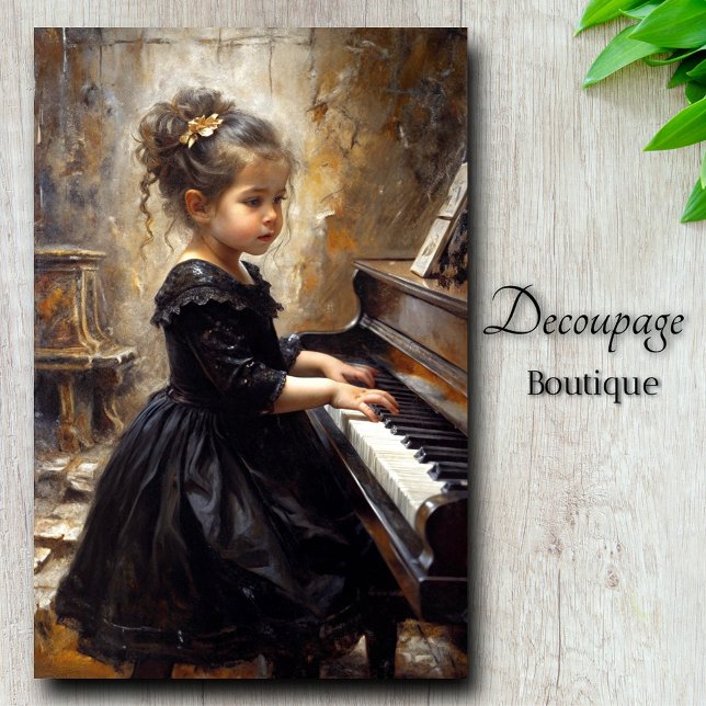 Young Pianist Decoupage Seidenpapier (Young Pianist Decoupage Tissue Paper By Decoupage Boutique)