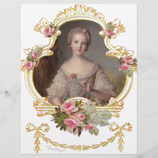Young Queen Marie Antoinette Roses Cards Flyer (Vorne)