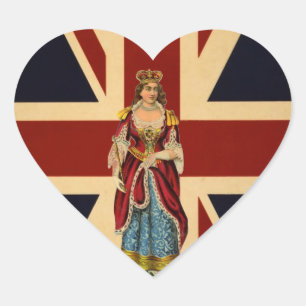 Young Queen Victoria British Scrap Design Herz-Aufkleber