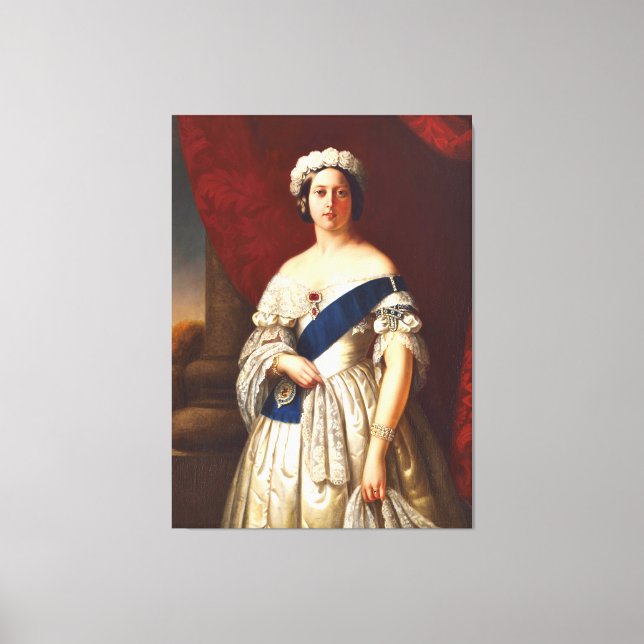 Young Queen Victoria mit Blume Tiara Portrait Leinwanddruck (Vorderseite)