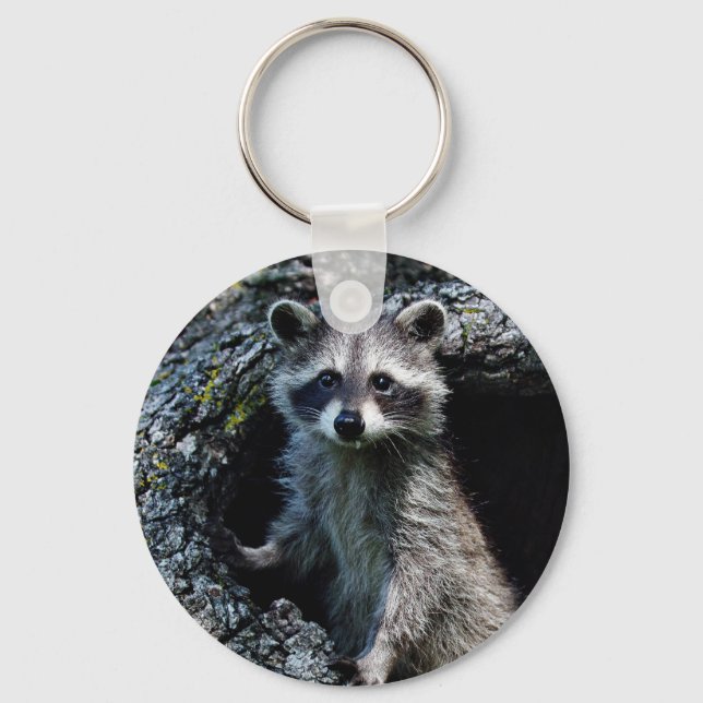 Young Raccoon Schlüsselanhänger (Vorderseite)