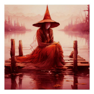 Young Red Hexen setzt auf gebrochener Pier Poster