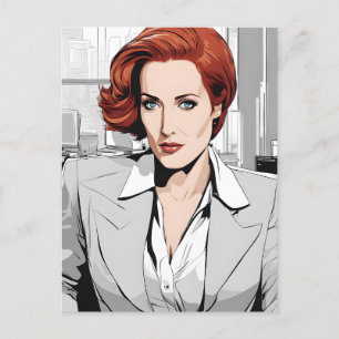 Young Redhead Beauty im Büro Postkarte
