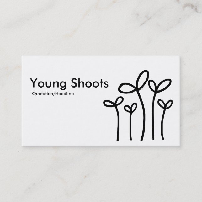 Young Shoots - Black on White (Eggshell) Visitenkarte (Vorderseite)