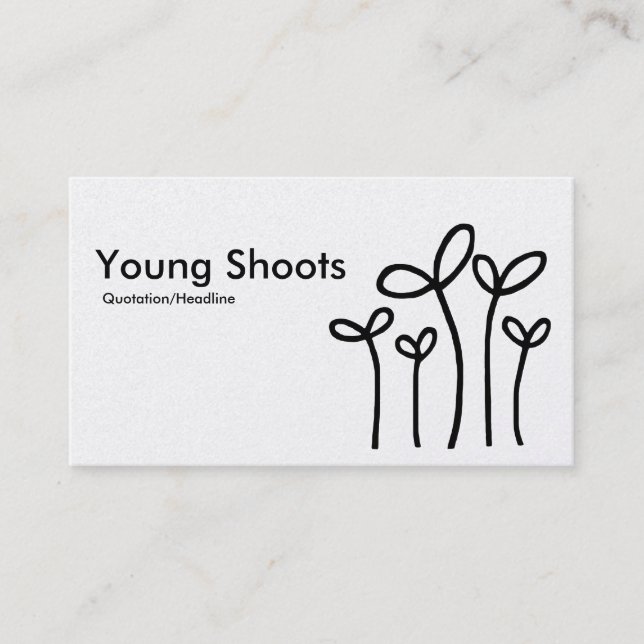 Young Shoots - Black on White (Gold) Visitenkarte (Vorderseite)