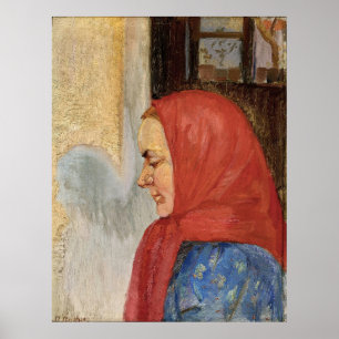 Young Skagen Woman in Red Poster