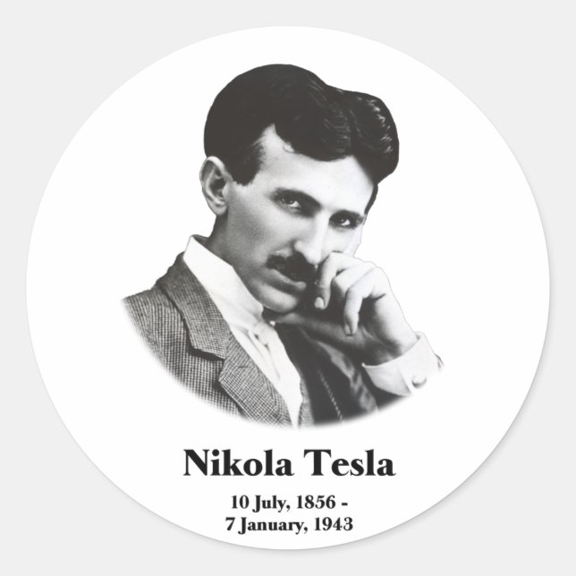 Young Tesla Runder Aufkleber (Vorderseite)