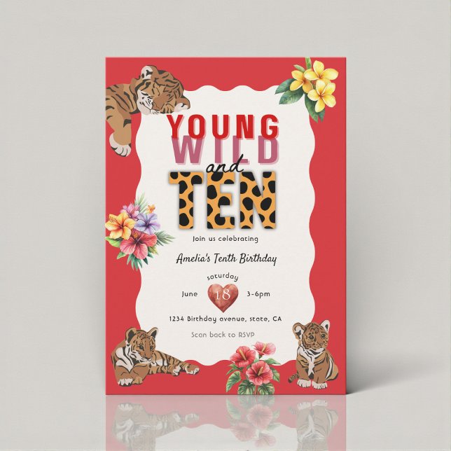 Young Wild and Ten Tiger Jungle Birthday Einladung (Von Creator hochgeladen)