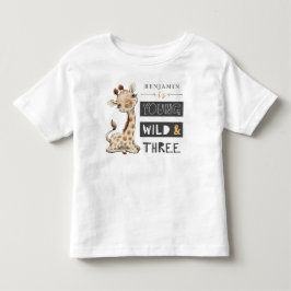 Young Wild and Three Birthday Safari T - Shirt
