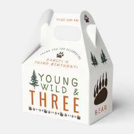 Young Wild and Three Forest Birthday Favor Box Geschenkschachtel