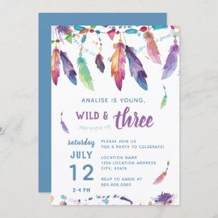 Young Wild and Three // Invitation d'anniversaire