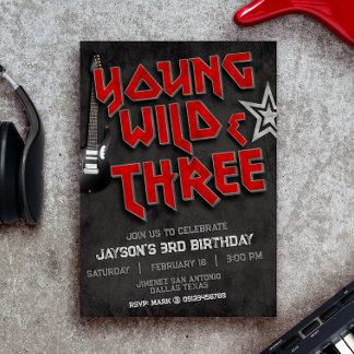 Young Wild and Three Rock Einladung