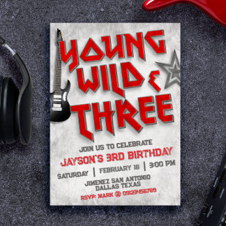 Young Wild and Three Rock Einladung