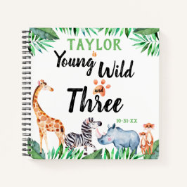 Young Wild and Three Safari 3. Geburtstagsgast Notizbuch