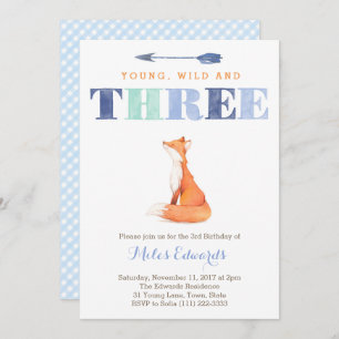 Young Wild et Three Fox 3e Anniversaire Cartes de 