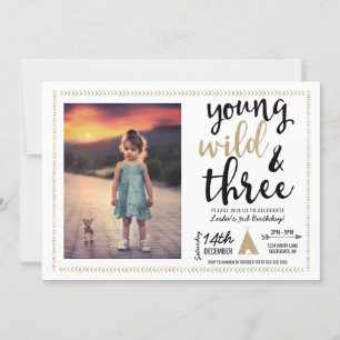 Young Wild et Three Photo Invitation