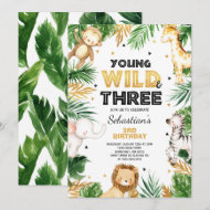 Young Wild Et Trois Ans Invitation Safari Party